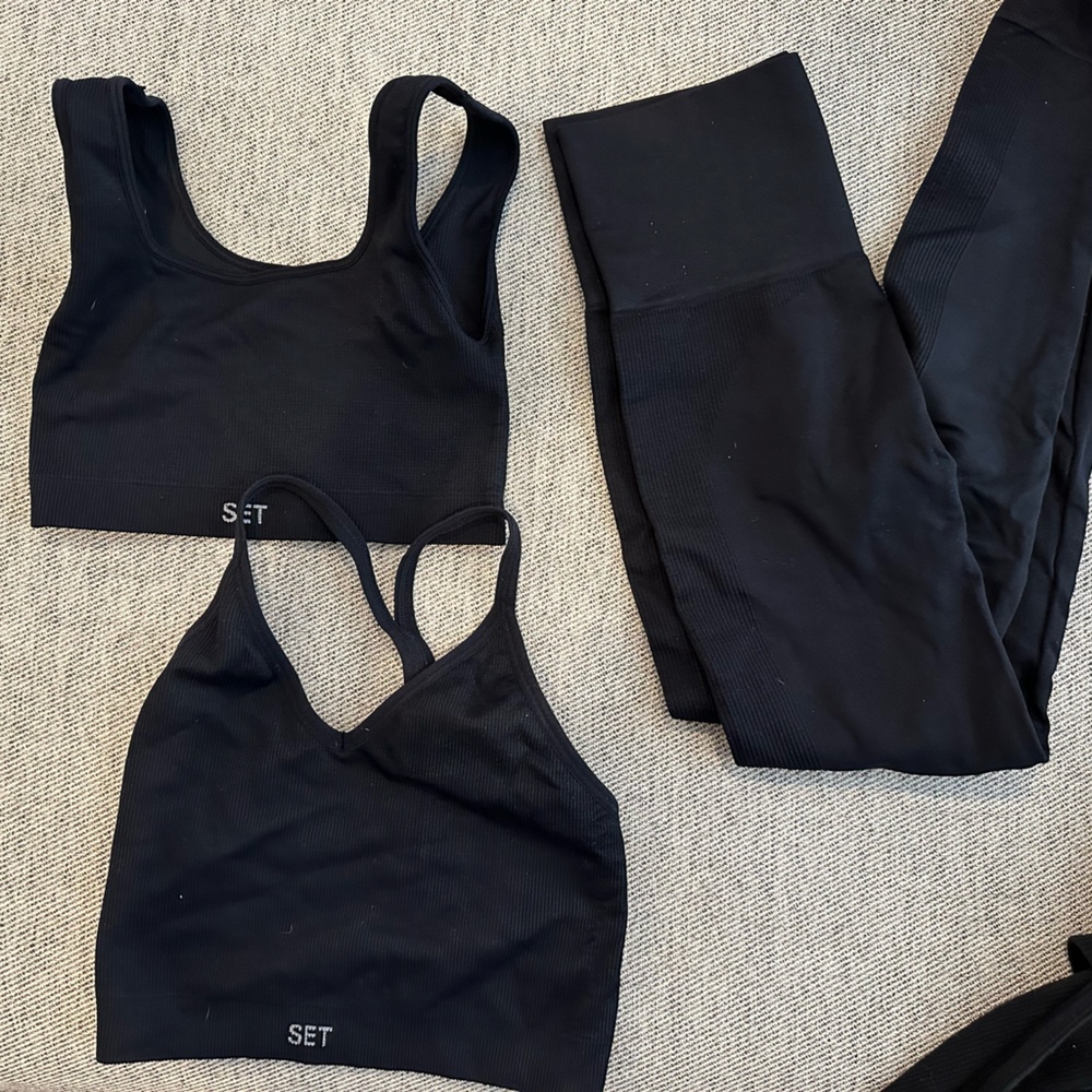 Setactive black onyx sculptflex activewear set
